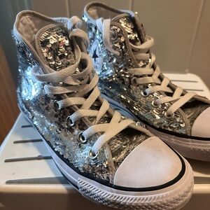 Converse Silver High-Top Sneakers